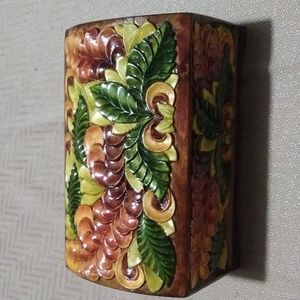 Beautiful Carved Wood Jewelry or Trinket Box
